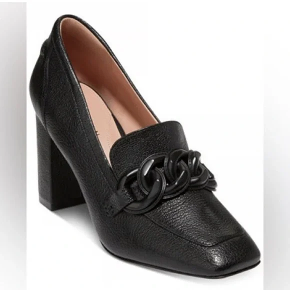 COLE HAAN
Chrystie Square Toe Chain Leather Loafer Pumps size 8.5 B - Picture 2 of 8